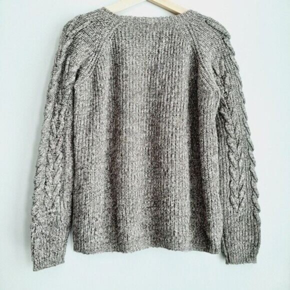 ICHI Denmark Anubis Crewneck Pullover Knit Sweater Gray Sz S - Picture 8 of 13